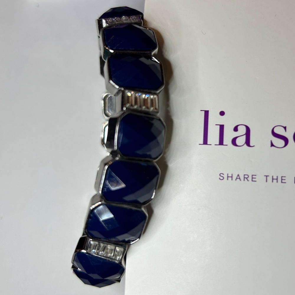 Lia Sophia Yacht Club Navy Stretch Bracelet, NWT